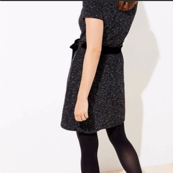 NWT- LOFT half sleeves tweed mini fit and flare dress - Picture 2 of 8